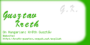gusztav kreth business card